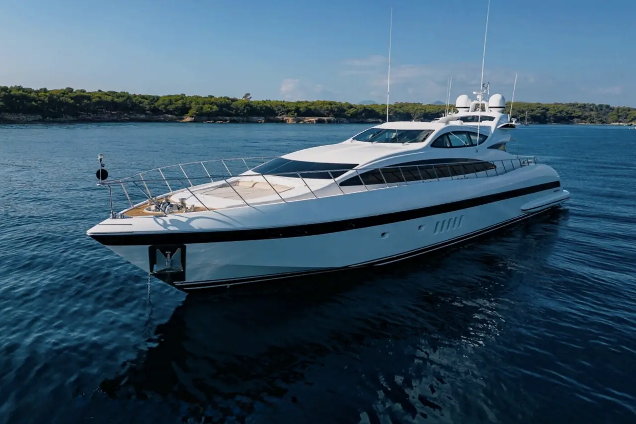 Mangusta 105, camarote principal — Alquiler De Yates Barcelona, Barcelona. Líneas deportivas y velocidad para un día en Sitges