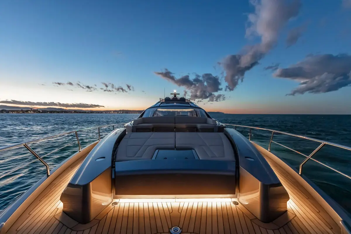 Pershing 8X, camarote principal — Alquiler De Yates Barcelona, Barcelona. Velocidad y línea deportiva para bajar hasta Sitges
