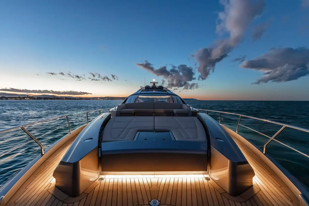 Pershing 8X, camarote principal — Alquiler De Yates Barcelona, Barcelona. Velocidad y línea deportiva para bajar hasta Sitges